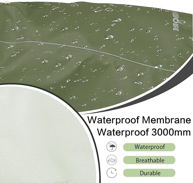 Waterproof Dog Raincoat, Adjustable Lightweight Dog Rain Jacket with Reflective Strip Leash Hole for Small Medium Large Dogs (Green, Large(22-37lb))