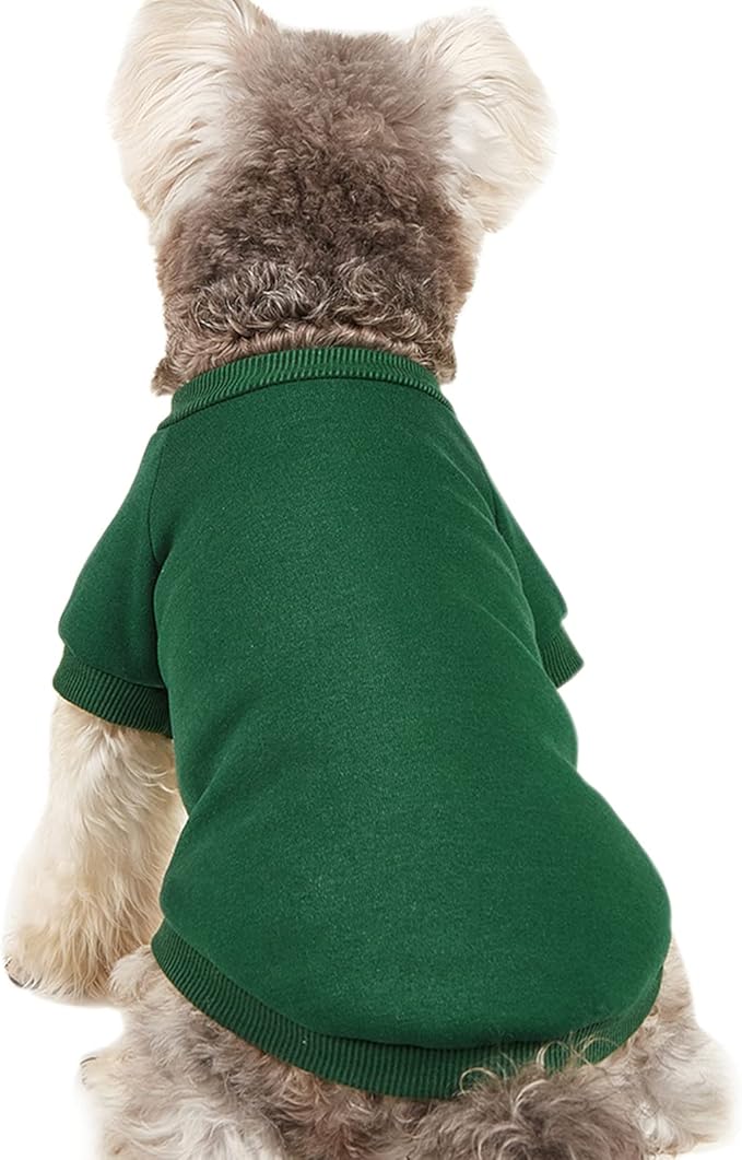 Puppy Sweater for Small Dogs Clothes Warm Winter Cat Clothe Pet Sweatshirt Knitwear Doggie Kitten Clothing, Green, Large