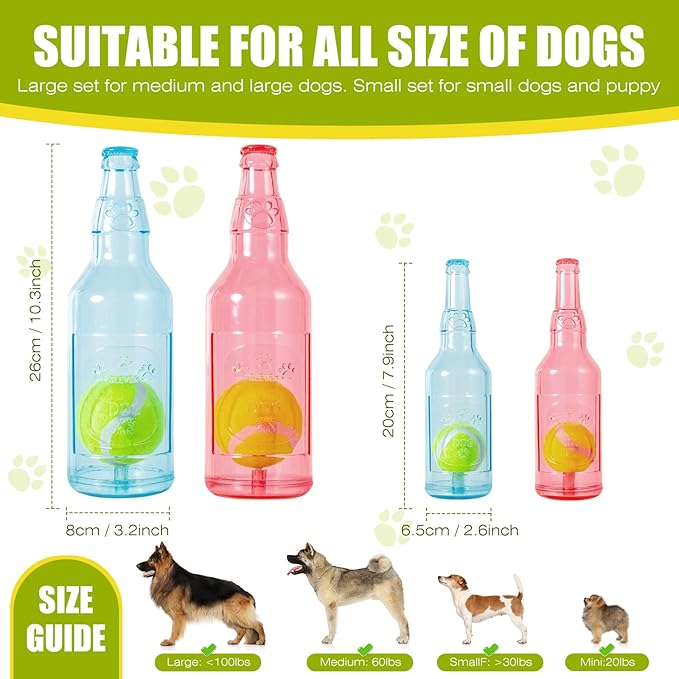 Dog Toy - Floating Fetch Toy with Squeak, Tennis Ball Inside (Single Large)