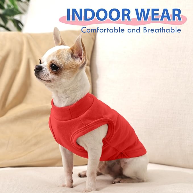 Dog Fleece Vest -Red, XXL - Pullover Lightweight Sweater | Warm and Stretchable Medium Dogs Sweatshirt,Winter Soft Jacket for Holiday Clothing