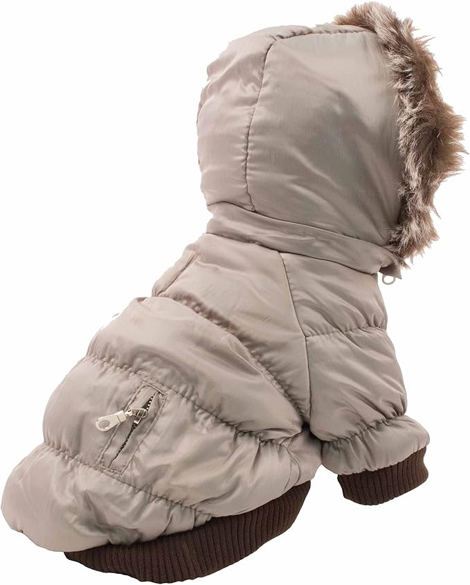 PET LIFE Classic Metallic Fashion Pet Dog Coat Jacket Parka w/ 3M Insulation and Removable Hood, X-Large, Metallic Grey