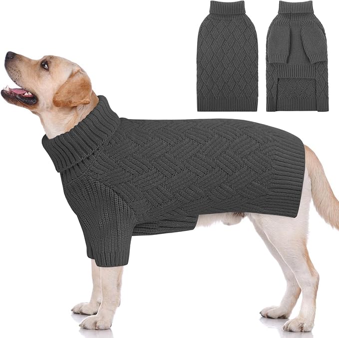KOESON Dog Sweater for Extra Large Dogs Boy and Girl, Warm Fall Dog Sweater for Halloween, Soft XXL Dog Sweaters with Sleeves for Pitbull, Labrador, Golden Retriever, Doberman, Orange, XXLarge