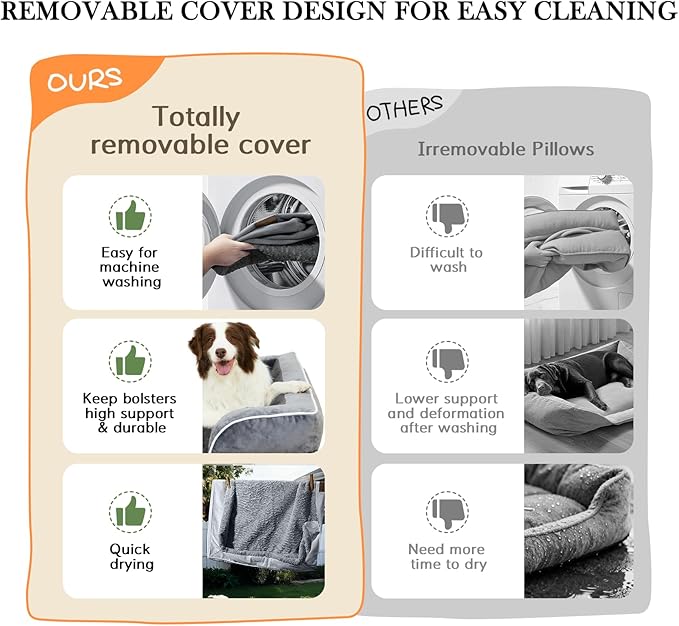 Comfort Expression Orthopedic Dog Bed for Medium Dogs 30x20 Inch, Waterproof Egg Crate Foam Medium Pet Bed with Removable Bolsters, Dog Couch with Washable Cover & Non-Slip Bottom, Dark Green
