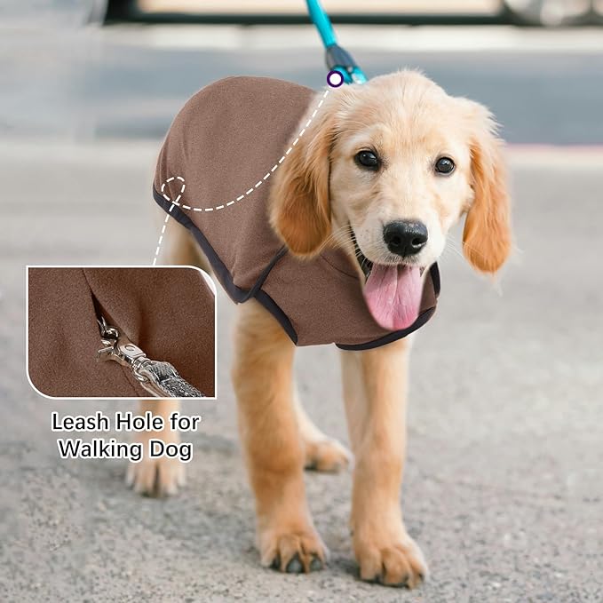 ROZKITCH Brown Dog Vest, Pet Windproof Warm Cold Weather Jacket Vest Cozy Jumpsuit Apparel Outfit Clothes for Walking Hiking Travel Sleep Brown XL