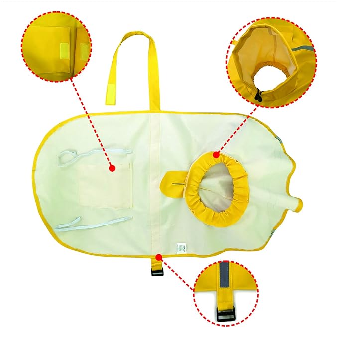 Mikayoo Large Dog Raincoat Adjustable Pet Waterproof Clothes Lightweight Rain Jacket Poncho Hoodies with Strip Reflective(Yellow,XXXL)