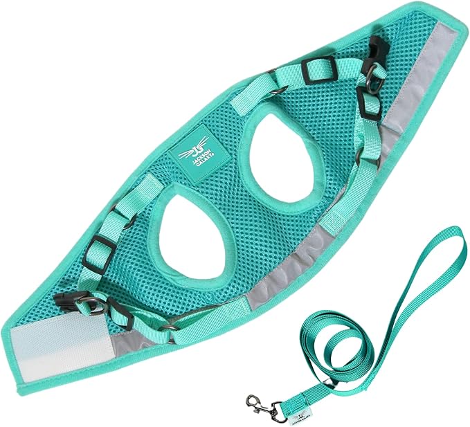 Travel Cat x Jackson Galaxy Harness and Leash Set - Adjustable Fit Mesh Cat Harness with Nylon Leash - Comfort, Escape Proof Harness for Cats, Kitten for Outdoor Walking, Hiking (Medium)
