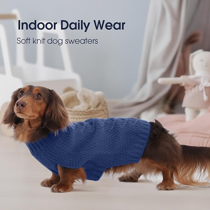 IECOii Big Dog Sweater,XXXXL Dog Sweaters for Extra Large Dogs,Cold Weather Winter Coat for Large Size Dogs,Warm Fall Dog Clothes for Large Dogs Knitwear,Doberman,Great Dane Sweater,Blue-4XL
