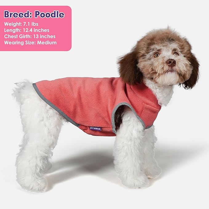 cyeollo 2 Pack Fleece Dog Sweater Vest Dog Sweatshirt Reflective Lightweight Doggie Clothes for Small Dogs Girl Pet Apparel Pink, Fuschia, S