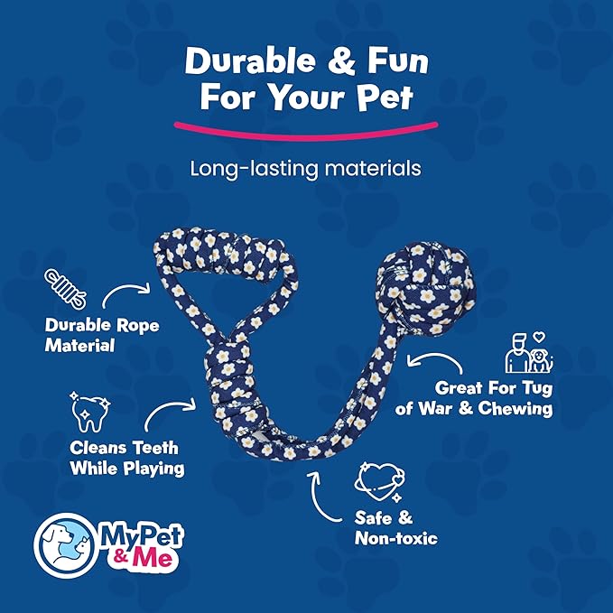 My Pet & Me – Durable Rope Dog Toy for Chewing, Tug of War, and Interactive Play – Perfect for Puppies and Active Dogs (17 Inch, Tug of War Dog Toy)