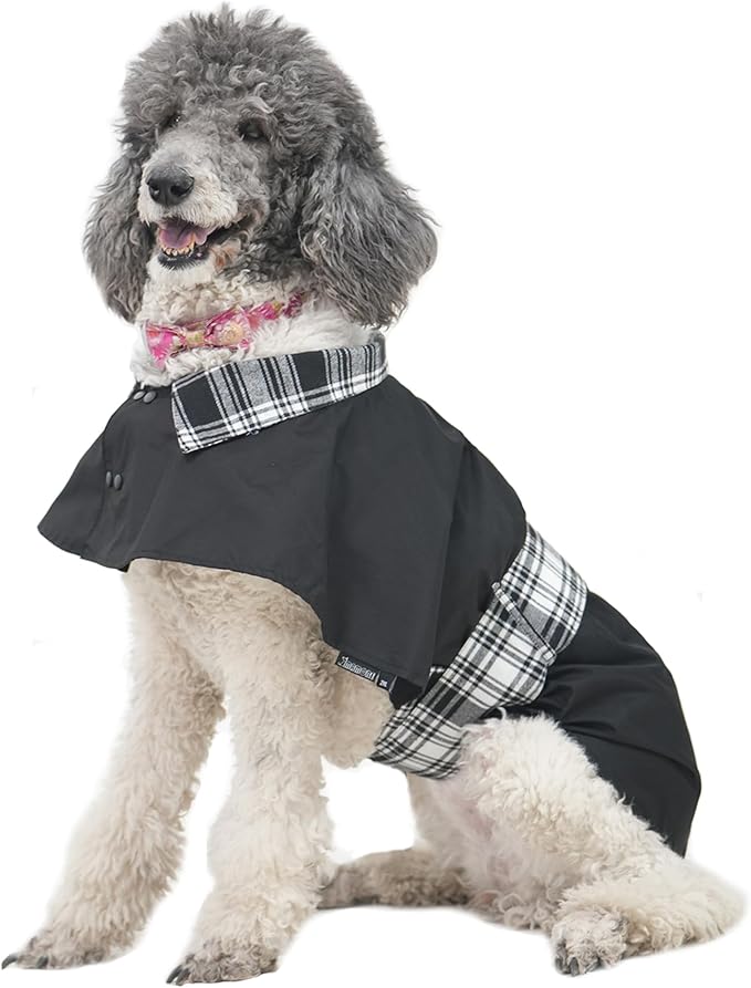 MAMORE Dog Jacket Waterproof Outdoor Vest for Smal Medium Large Dogs, Windproof Adjustable Breathable Lightweight Fashion Casual Dog Clothes (Black&White, X-Small)