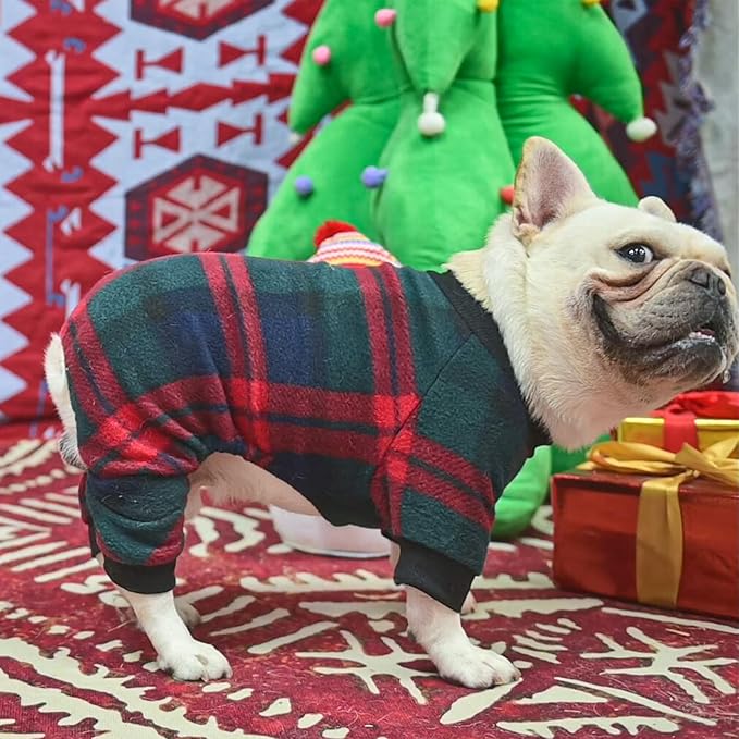 SCENEREAL Dog Pajamas for Small Medium Large Dogs Soft Pet Sweater Clothes Warm Puppy Onesie Outfits for Doggie Winter Christmas - Dog Jammies Pjs