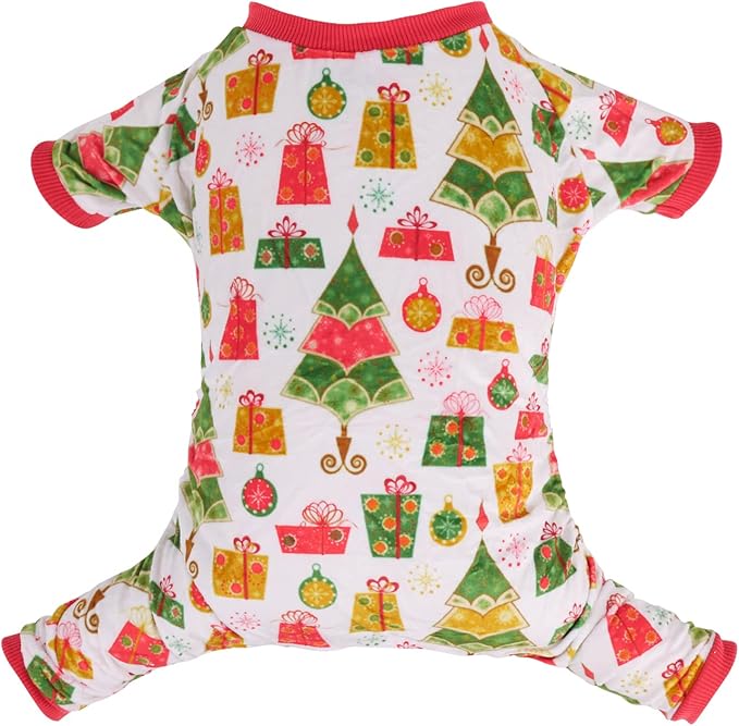 CuteBone Small Dogs Christmas Outfit Soft Puppy Onesies Pjs Dog Pajamas Pet Coat Cat Apparel Comfy Doggie Jumpsuit Bodysuit for All Seasons P17M