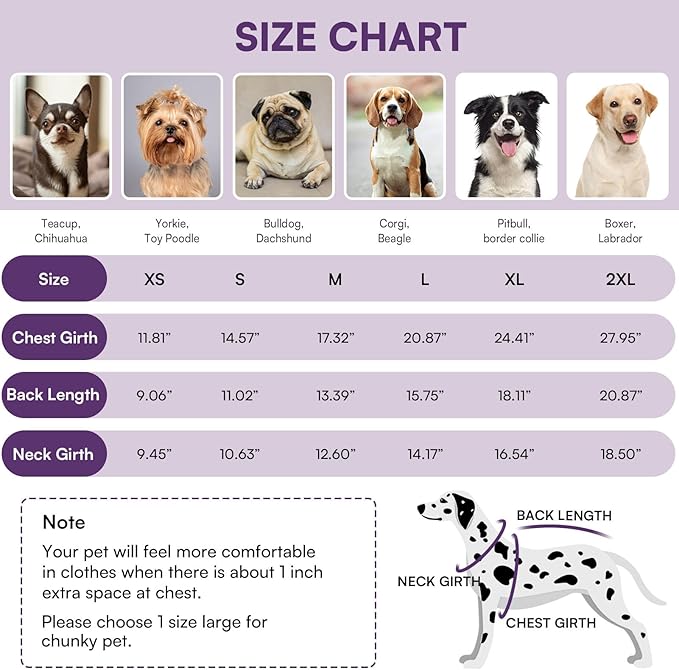 Queenmore Warm Fleece Dog Jacket - Cold Weather Waterproof Snow Jacket with Leash Hole, Reflective Turtleneck - Purple, Medium