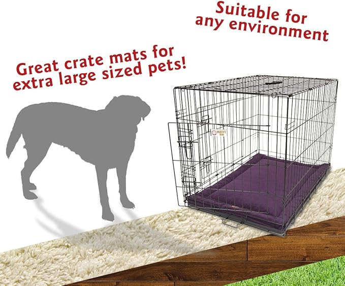 Majestic Pet Orthopedic Memory Foam Dog Crate Mat - Plush Pet Bed Pad for Crates & Kennels | USA Crafted | 48"x30" Villa Aubergine