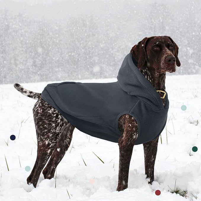 IECOii Warm Dog Hoodie for Large Dogs, Extra Large Dog Hoodie Fleece Vest with Leash Hole & Pocket, Big Dogs Sweatshirt for Giant Breed, Pullover Sleeveless Great Dane Sweater, Grey, 4XL