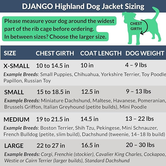 DJANGO Highland Dog Jacket & Raincoat – Water-Repellent, Lined Dog Coat with Hood, Adjustable Fit & Harness Hole – Lightweight Rain & Wind Jacket for Small & Medium Dogs up to 30 lbs (Red, Large)