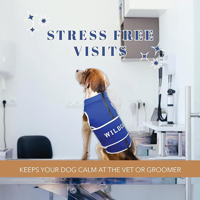 NCAA Kentucky Wildcats Dog Anxiety Shirt Calming Soothing Vest for Dogs Cats with Anxiety, Fears, Fireworks, Loud Noises, Dark, Lonely Keeps Dogs Calm & Feeling Safe, Relaxing Jacket, X-Small