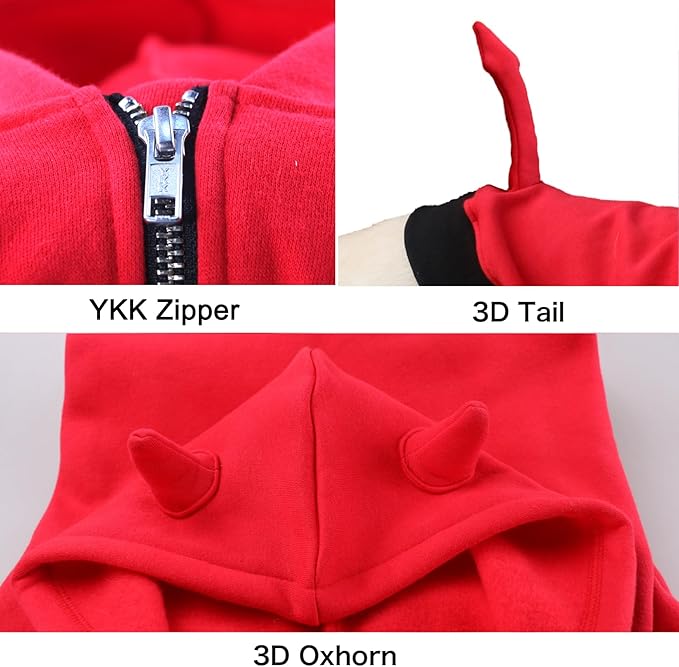 Little Devil Christmas Costumes Clothes for Extra Large Dogs Demon Hoodies Labrador Rottweiler Great Dane, Red, 9X-Large