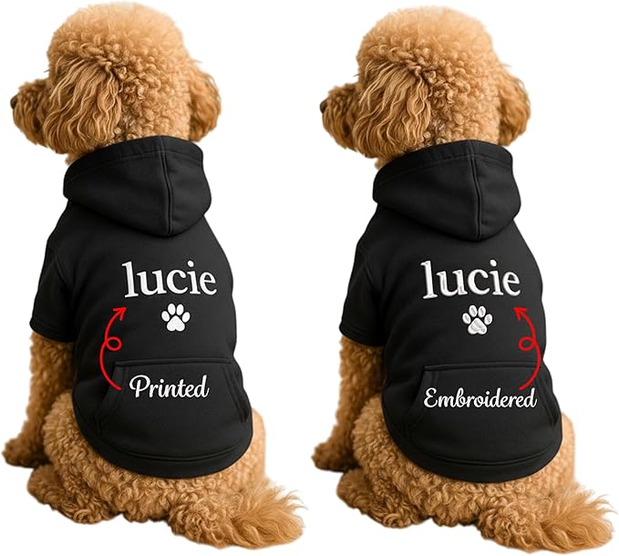 Personalized Name Dog Hoodie, Custom Pet Name Hoodies, Customized Pet Clothes Warm Winter Outfit for Dogs, Gift for Dog Lovers