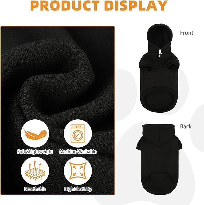 KOOLTAIL Dachshund Dog Hoodie - Soft and Warm Dogs Hoodie Sweater with Leash Hole and Pocket, Pet Winter Coat, Cold Weather Clothes Sweatshirt for Small Medium Large Dogs Puppy Cat Boys Girls M