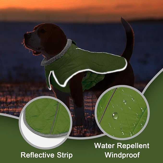 Fragralley Dog Winter Coat, Waterproof Windproof Reflective Fleece Jacket with Harness Hole, Warm Snow Vest for Small Medium Large Dogs, Ideal Gifts
