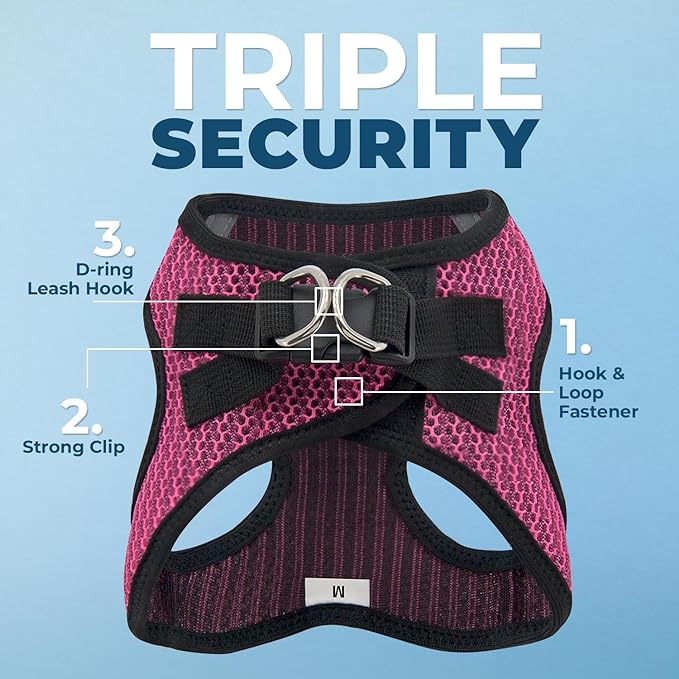 Best Pet Supplies Voyager Step-in Air Harness - All Weather Mesh, Reflective, No Pull Harness for Dogs, Cats - Secure with Hook & Loop Fastener, Buckle, Double D-Rings - Tone, L