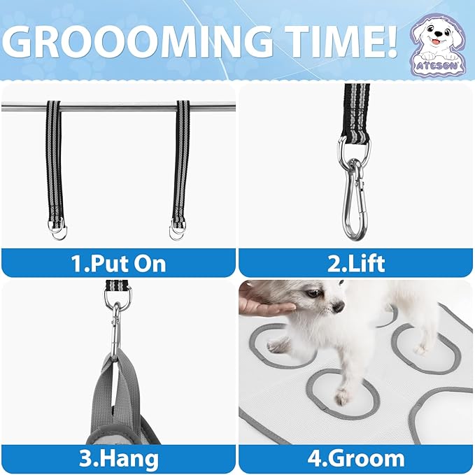 Pet Grooming Hammock Harness for Large Giant Dogs Nail Trimming XXL, Dog Sling for Cutting Nails, Dog Hanging Holder Hanger with Nail Clippers, Nail File, Scissors
