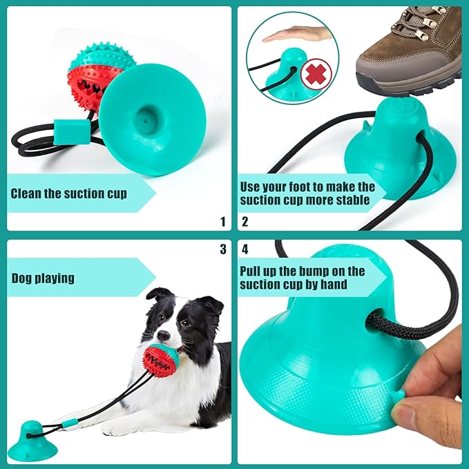 Dog Toys Chew Toys for Aggressive chewers, Puppy Training Treats Teething Rope Toys for Boredom Dog Puzzle Treat Food Dispensing Ball Toys for Puppies Teething (Blue)