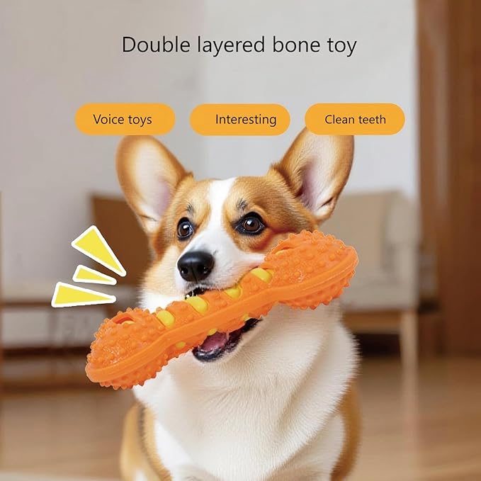 Dog Toy TPR Teeth Grinding Bone Anti Bite Interactive Training Dog Toy Bite Dog Bone Dog Soothing Tool (Green)