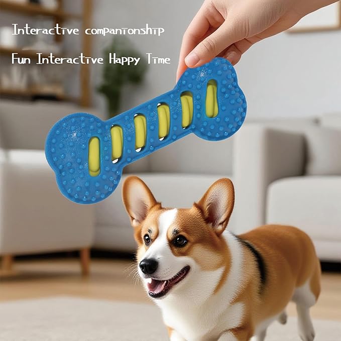 TPR Teeth Grinding Bones for Dog Toys, Bite Resistant Interactive Training, Durable Toys for Puppies, Chewing Bones for Dogs, (Blue)