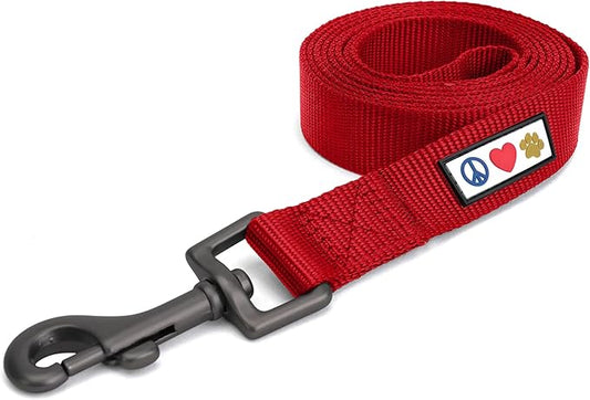 Pawtitas Extra Extra Small 6 FT Red Solid Color Leash for Miniature Dog, Cat, Puppy Training