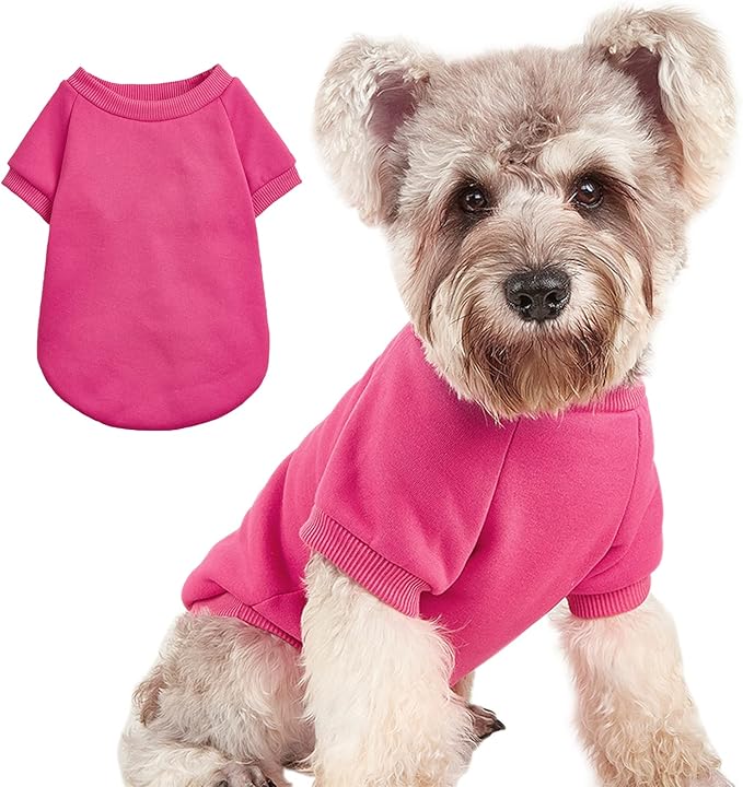 Puppy Sweater for Small Dogs Clothes Warm Winter Cat Clothe Pet Sweatshirt Knitwear Doggie Kitten Clothing, Rose, XX-Small