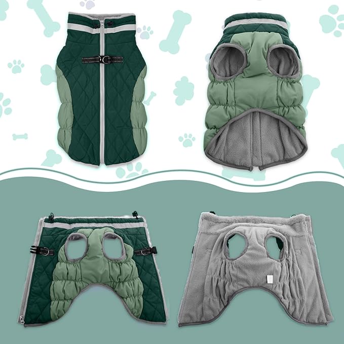 Lelepet Warm Dog Winter Coat Dog Coats for Extra Large Dogs Waterproof Dogs Jacket with Harness Built in Reflective Cold Weather Coats Windproof Zip-Up Winter Fleece Vest Snowsuit Great Dane 3XL
