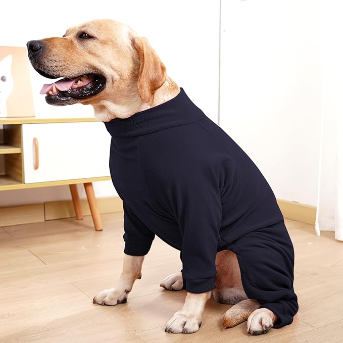 Fleece Dog Sweater for Small Medium Large Dog for Daily Run Walk Sleep Pet Winter Jacket & Windproof Clothes Coat 3XL Navy Blue