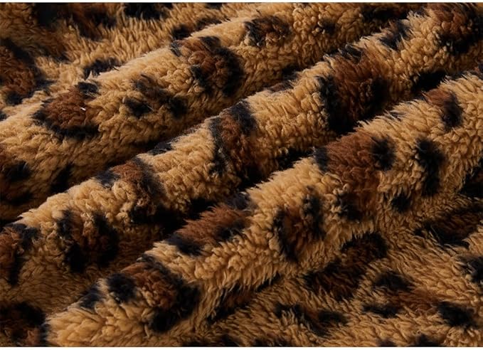 GreenJoy Leopard Print Dog Sweater – Stretchy Fleece Dog Turtleneck Sweatshirt for Puppies & Cats, Soft & Warm Pet Winter Clothes for Small, Medium & Large Dogs (Coffee Brown, Large/X-Large)
