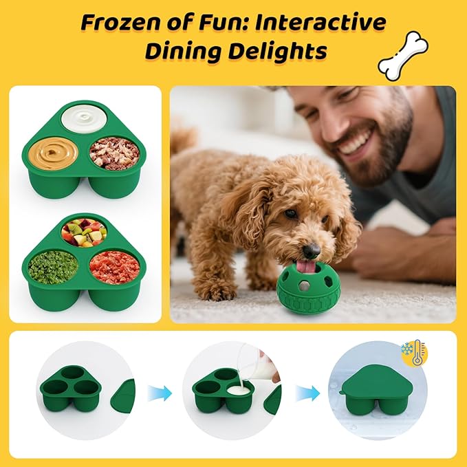 IFOYO Frozen Treat Dog Toy Ball for Small to Medium Dogs, Silicone Enrichment Dog Toys to Keep Them Busy, Reduce Anxiety, Puzzle Treat Dispensing Dogs Toys for Slow Food Training, Easy to Clean