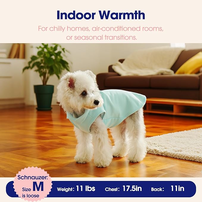FUAMEY Dog Fleece Vest for Large Dogs,Warm Stretchy Dog Sweatshirts Pullover with Leash Hole Dogs Sweater Soft Pet Turtleneck Cozy Pet Vest Lightweight Sleeveless Blue XXL