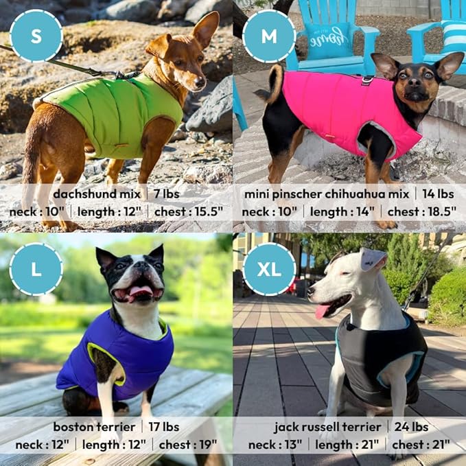 Gooby Padded Vest Dog Jacket - Solid Pink, X-Small - Warm Zip Up Vest Fleece Jacket with Dual D Ring Leash Water Resistant for Small to Medium Dogs