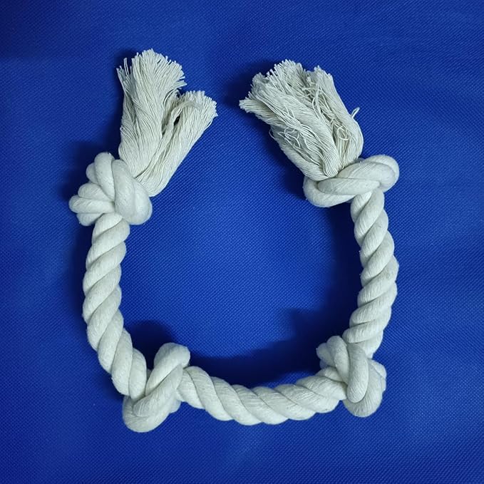 2-Pack White Dog Rope Toys for Aggressive Chewers – 20” Durable 4-Knot Tug Toy for Medium & Large Dogs – Safe, Indoor & Outdoor, Washable Cotton Chew Toy for Dental Health