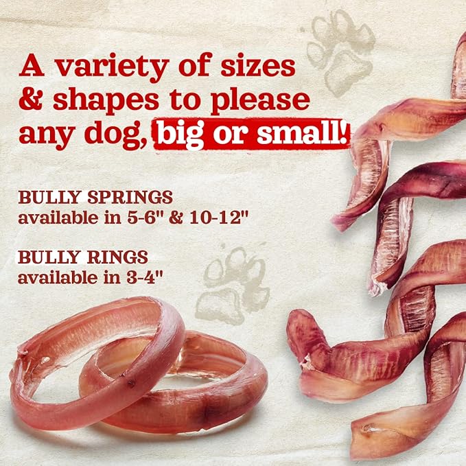 Natural Farm Odor-Free Curly Bully Sticks (10-12 Inch, 5 Pack), Fully Digestible, 100% Beef Pizzle Chews, More Engagement & Fun, Grass-Fed, Non-GMO, Fully Digestible - Best for Small & Medium Chewers
