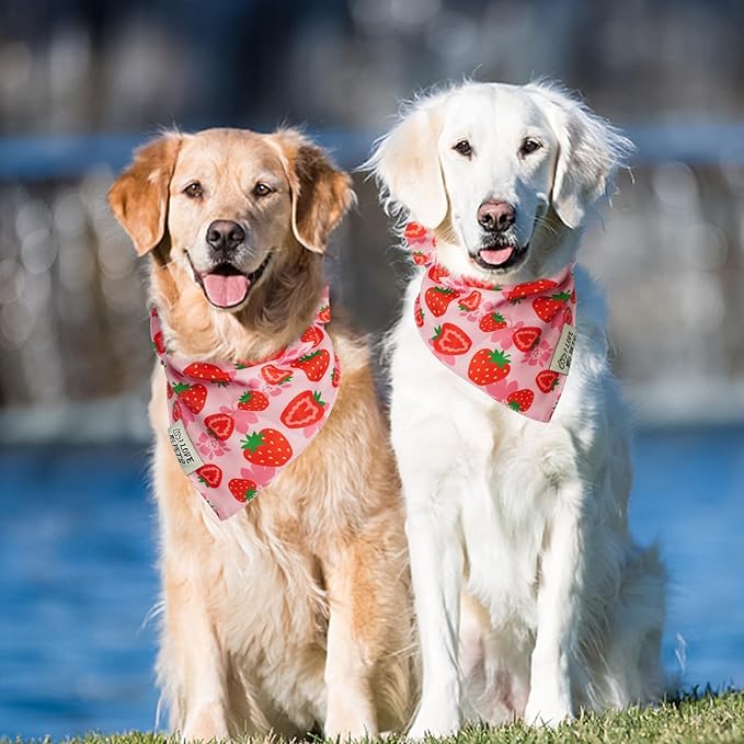 SCENEREAL Summer Dog Bandana, Double Side Dog Scarf for Small Medium Large Dogs Cats Puppy,Holiday Bandanas for Dogs Boys Girls, Premium & Soft Fabric Pet Accessories for Birthday Party Days, (Size M)