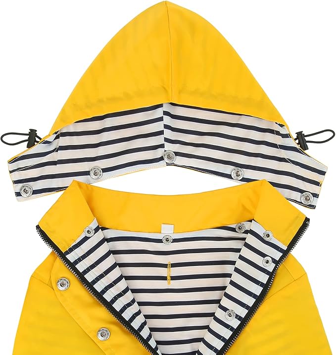 HDE Dog Raincoat Poncho Double Layer Zip Rain Jacket with Removable Hood, Leash Hole for Small to 3XL Dogs and Puppies Yellow - XL