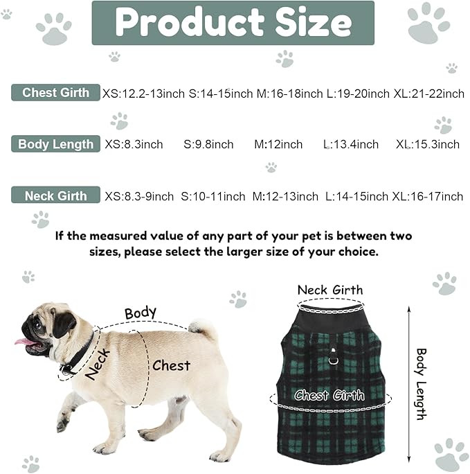 Weewooday 4 Pieces Winter Fabric Dog Sweater with Leash Ring Fleece Vest Dog Pullover Jacket Warm Pet Dogs Clothes for Puppy Small Dogs Cat Chihuahua Boy (Mix Pattern, XS)