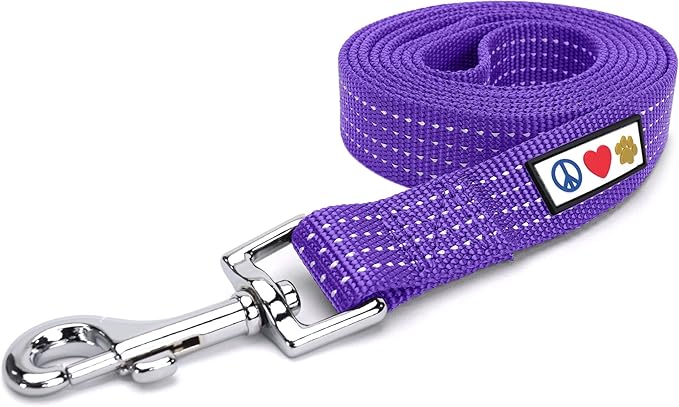 Pawtitas 6 FT Comfortable Dog Leash - Reflective Handle, Heavy Duty Training Leash for Puppies & Small Dogs - Purple