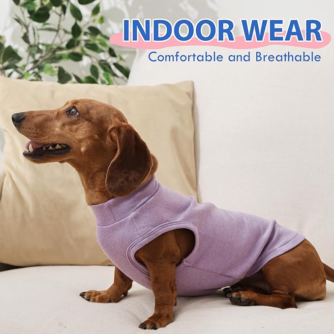 Dog Fleece Vest - Purple, XL - Sleeveless Lightweight Shirts | Warm and Stretchable Sweater for Dachshund Dogs,Sweatshirt Indoor Daily Wear,Small to Medum Dogs Clothes