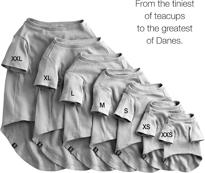 Toby II - The Perfect Tee, 3 Pack Short Sleeve Pet T-Shirt 100% Organic Cotton Tees Clothes for Small, Medium, Large Dogs, Gray Ombre, X-Large