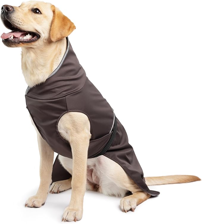 Goldpaw Rainpaw Waterproof Dog Raincoat - Durable Dog Rain Jacket for All Seasons - Easy to Wear, Adjustable, Premium Pet Outerwear - Made in The USA - Machine Washable - Black Bean - Size 24