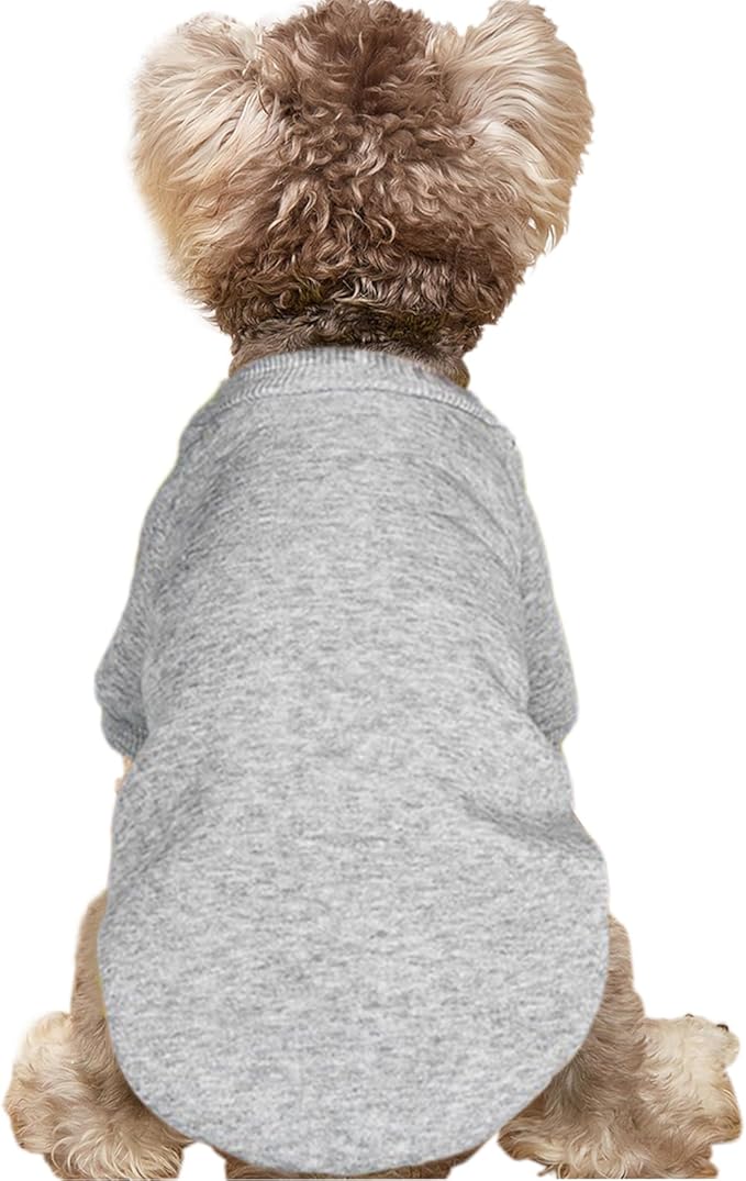 Puppy Sweater for Small Dogs Clothes Warm Winter Cat Clothe Pet Sweatshirt Knitwear Doggie Kitten Clothing, Grey, Small