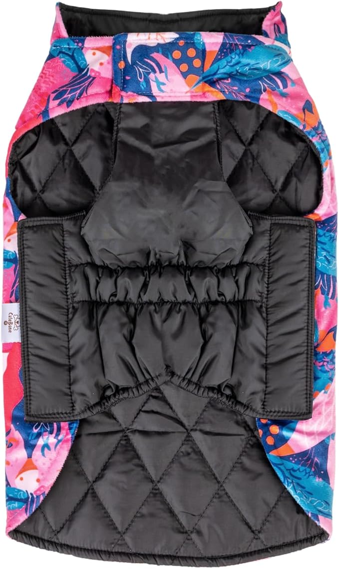 CuteBone Winter Dog Coat - Soft, Adjustable, Reversible Jacket - Waterproof, Windproof - Small to Large Sizes - Leash Hole forestinationown Dogs