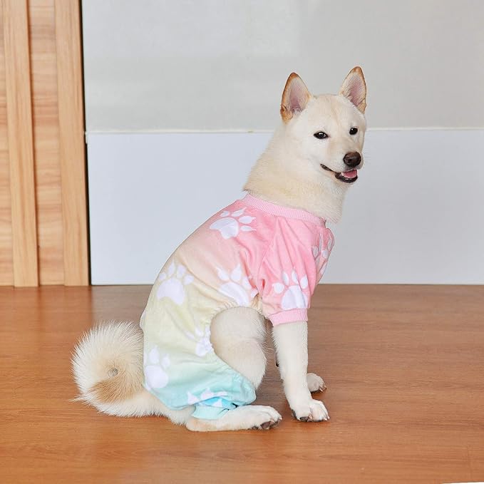 CuteBone Small Dogs Outfit Soft Puppy Onesies Pjs Dog Pajamas Pet Coat Cat Apparel Comfy Doggie Jumpsuit Bodysuit for All Seasons P09XXL